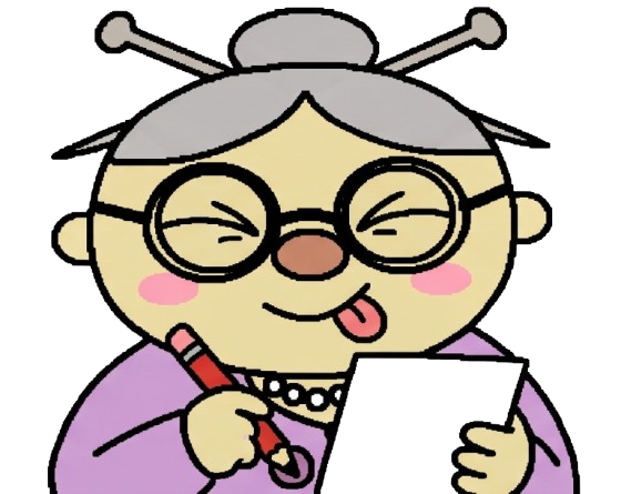 Grandma holding a clipboard, waiting