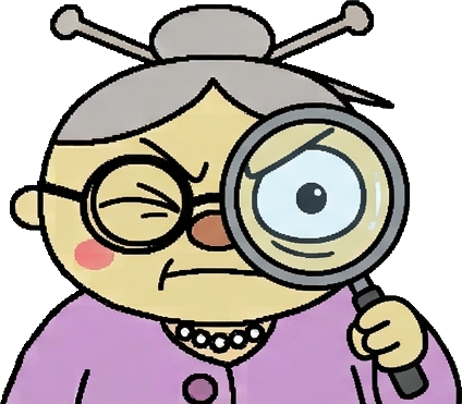 Grandma watching you through a magnifying glass