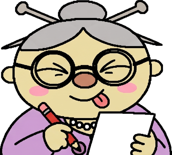 Grandma scribbling on a piece of paper